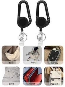 1pc/2pcs Simple Retractable Reel Carabiner Carabiner Buckle Retractable Badge Reel Multi-Purpose Tool ID Badge Holder Retractable Keychain Bag Charms Car Keychain Keychain Accessories Men's Keychain Holder For Nurse Doctor Outdoor Frosted Easy-Pull Plastic Round Flat Keychain Outdoor Sports Mountaineering Camping Tool Keychain Nurse Student Worker Gift Travel Gift Party Gift Birthday Gift