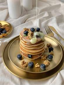 Reusable Gold Metal Plate - Stainless Steel Dessert Plate, Suitable For Home Kitchens, Restaurants, Bars, Outdoor Parties - Perfect For Weddings, Birthdays, Bachelorette Parties, Christmas, Easter, Valentine's Day - No Electricity Required