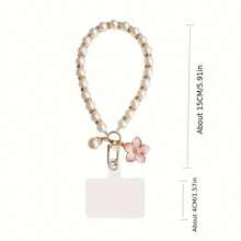 1 Set Fashion Pearl Extension Chain, Sakura & Camellia Flower Phone Lanyard, Water Cup Lanyard, Handbag Strap Chain