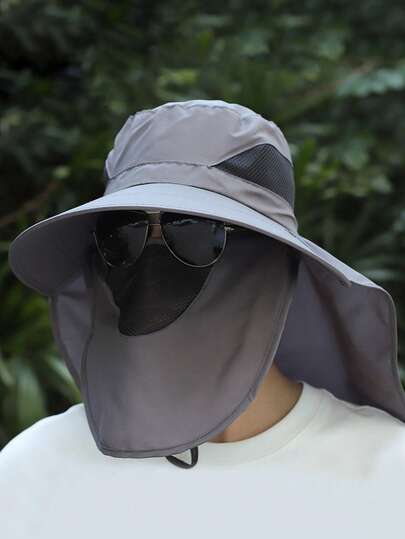 1 件装夏季宽边太阳帽、可折叠防紫外线帽、渔夫帽、男女通用户外徒步钓鱼帽