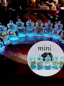 10pcs Mixed Pack Mini Acrylic Simulated Conch Luminous Drift Bottle, Luminous Conch Wishing Bottle, Mini Luminous Ocean Theme Bottle Figure, Resin Marine Life Collection Pendant, Suitable For Creative DIY Pendant Accessory Gifts, Colorful Drift Bottle With Random Conch Pattern, Mini Pendant Pendant, Glow In The Dark, Keychain And Bag, Unique Holiday Season Gift,Mother's Day Gifts,Gift,Bridal Shower,Graduation Season Party Supplies
