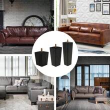 4-Piece Set Of Wooden Furniture Legs - Square Sofa Legs, Couch Legs - Black Mid-Century Modern Armchair Lounge Coffee Table Dresser Replacement Legs (2.36, 3.94, 5.9 Inch)