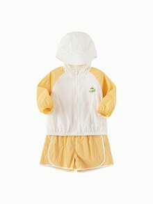 Balabala 男嬰和女童短袖防紫外線套裝，套裝 - 陽橙 - 查看 4