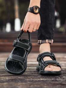 男女通用休闲凉鞋、户外运动凉鞋、商务休闲厚底夏季沙滩凉鞋、透气舒适可调节钩环男士交叉凉鞋、男士夏季凉鞋、夏季运动鞋、尺码 36-47、女士凉鞋、女士夏季凉鞋、女士徒步凉鞋、女士步行鞋、女士夏季鞋 - 黑色 - 查看 4