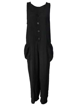 Women's Sleeveless Casual Loose Jumpsuit With Button Closure, Spring/Summer