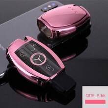 Juego de llaveros adecuado para Mercedes-Benz, cubierta de llave de TPU suave, caja de almacenamiento de llaves de coche para modelos Mercedes-Benz Clase A, Clase C, Clase E, Clase S, Clase G, GLC, GLE, GLS, CLA, CLS, GLA, GLB, bolsa de llave de alta gama, adecuada para hombres y mujeres. - Unitalla - Ver 2