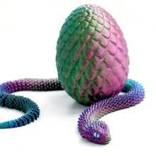 3D Printed Art Creative Snake And Surprise Egg Set With Joints - Colorful Home Office Decor, Perfect For Easter, Halloween And Thanksgiving Gifts | Eye Colors Come In A Variety Of Colors Birthday Graduation