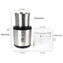 SUPERLEX Electric Coffee Bean Grinder - 200W, Spice Grinder, Grain Mills, Stainless Steel, Easy To Clean, Portable Coffee Grinder For Spices And Nuts, 100g - UK Plug(220-240V) - View 5