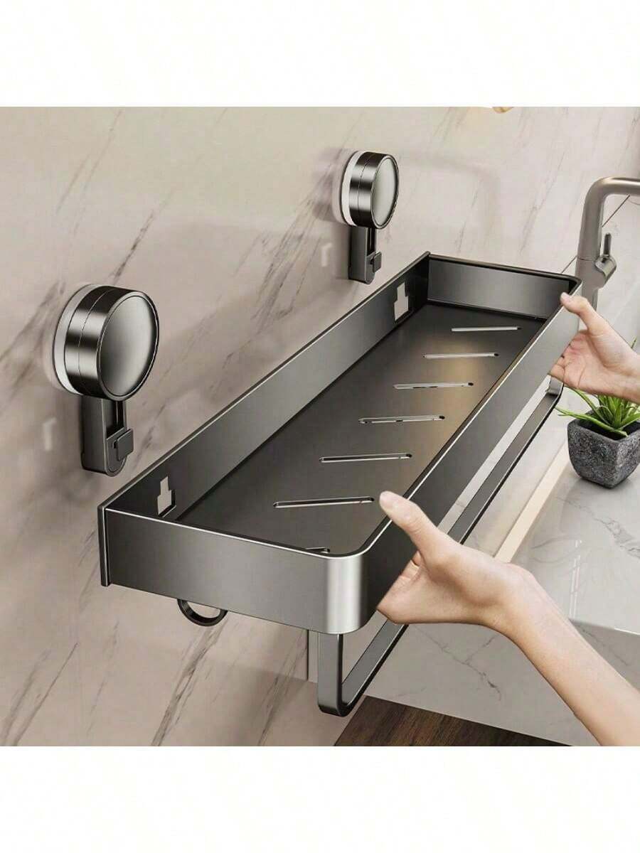 Easy-Install Suction Cup Kitchen Storage Rack - No-Drill Wall Mount Organizer For Bathroom, Toilet, Washstand And Kitchen