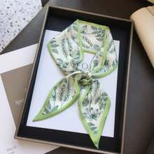 窄缎围巾/丝带，小长形女士春夏季配饰，发带，包包装饰，围巾 - 棕色 - 查看 8