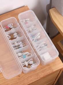 1pc Multi-Functional Transparent Plastic Box - Various Sizes Multi-Compartment Storage Box For Organizing Underwear, Socks, Beads, Craft Supplies, Jewelry, Hair Ties, Diamond Painting, Tea Bags, Instant Coffee, Sugar Packets, Earphones, Data Cables, Chargers, Fishing Lures, Small Items Desk, Dresser For Office And Home Organization, Dust And Water Proof, Back To School