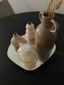 1 件简约黑色和银色亚克力镜面不对称形状桌面装饰，艺术斯堪的纳维亚风格装饰，摄影道具