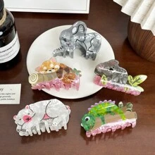 1pc Versatile Cute Small Animal Claw Clip, Cartoon Hair Claw, Ponytail Holder Hairpin, Charming Animal Hair Accessories Hair Clips Hair Jaw Clip Hair Clamps Hair Clutch Hair Catcher Clip