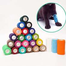 1 Roll/Self-Adhesive Bandage Fixed Bandage Animal Bandage Hand Tear Waterproof Elastic Pet Bandage, Sports Wrapping Tape Self-Adhesive Elastic Bandage Elastic Plastic Sports Knee Pad Finger Shoulder Tattoo Accessory.