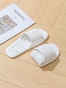 Unisex EVA Foldable Travel Slippers, Indoor Bathroom Shower Quick Drying Anti-Slip Massage Slides, All Season Plain Color Minimalist House Slippers