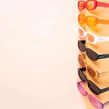 【定制】新款时尚眼镜！这款时尚小框眼镜提供多种颜色选择。您可以根据个人喜好定制激光雕刻字体的内容。返校季、学校礼物、教师节礼物、送给同事、宿舍装饰、送给老师、男女皆宜、青少年、定制时尚眼镜、复古服饰、家庭装、女士上衣 - 彩色 - 查看 3