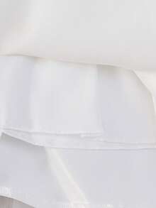 Infant Baby Girls 0-2 Years White Short Front Long Back Puffy Mesh Dress For Birthday Wedding Flower Girl - White - View 8