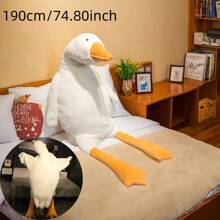 Creative Big White Goose Plush Toy Throw Pillow Cute Lying Posture Goose Waist Office Nap Pillow Valentine's Day Gift Home Decoration Plush Doll Children Comfort Dolls For Boyfriend And Girlfriend New Year Holiday Gift Can Clamp Legs Sleeping Long Throw Pillow