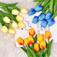44cm Tulip, 9 Forks 9 Heads Tulip, Artificial Flowers, Decoration, Tulip Bouquet, Artificial Flowers, For DIY Flower Arrangement, For Wedding, For Home, Garden, Decoration - Multicolor - View 3