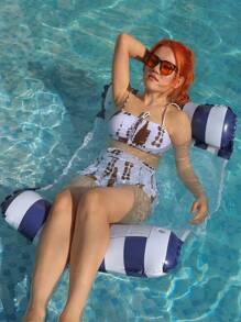 1 Pack Inflatable Adult Swimming Pool Float, Multi-Functional Water Hammock Lounge Chair, Beach Essentials, Beach Accessories