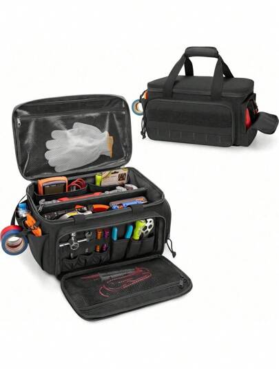 Multifunctional Men's Handmade Tool Organizer Bag, Tool Pouch, EDC Bag, Car Repair Bag For Mechanics, Electricians, Carpenters, Plumbers, Construction Workers, Home Appliance Repairmen, Motorcycle Riders