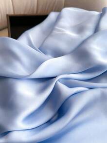 1 Stück neue einfarbige Sommerschutz Strandschal, Chiffon Überwurfschal/Schal in Oversized für Frauen zum Anziehen - Blau - Übersicht 2