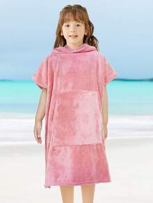 1pc Kids Hooded Bath Robe, Quick Dry Thick Soft Coral Fleece, Absorbent Bathrobe For Beach, Pool, Shower, Home Use - Multicolor - View 12