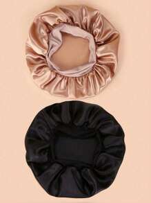 2/1 Stück Seiden-Nachthaube, Satin-Haarkap, weicher elastischer Bund Seiden-Nachthaube und Seiden-Haarschlaufe für lockiges Haar, hochelastische Kopftuch-Fixierkappe, Schönheits- und Friseur-Kappe, seidiges Kopftuch für lockiges Haar, Trocken-Haarkappe, Friseur-Kappe, geeignet für täglichen Gebrauch, Hauskleidung, Partytragen, Schönheit und Friseur Rückkehr zur Schule