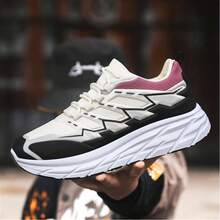 Zapatillas de plataforma para hombre, zapatos casuales con plataforma. - Blanco - Ver 3