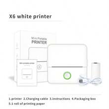 22 piezas Mini impresora fotográfica inalámbrica portátil en blanco y negro, Mini impresora de pegatinas compatible con iOS y Android sin impresión a color, impresora de bolsillo Bluetooth con impresión instantánea, regalos de temporada de regreso a clases para estudiantes y amigos