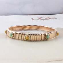Bohemian Metal Spring Chain Copper Bracelet For Women, Fashion Jewelry Gift For Vacation