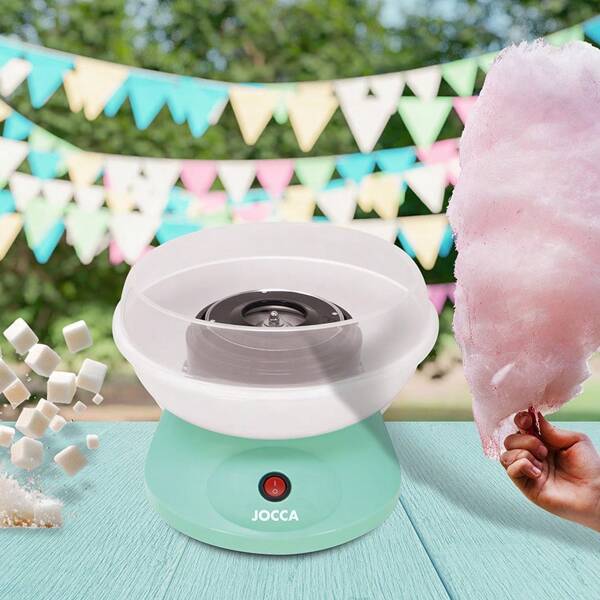 Jocca Máquina para Hacer Algodón de Azúcar Rosa o Turquesa | Algodón de Azúcar Listo en 5 Minutos | Funciona con Azúcar y Caramelos | Fácil Limpieza con Piezas Desmontables | Incluye Cuchara Medidora y 10 Palitos | Diseño Divertido y Compacto | Ideal para Fiestas y Cumpleaños | 220-240V ~ 50-60Hz | 520W | Dimensiones: 26x26x17 cm |  ✅ Entrega 24/72h