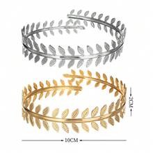 1pc Metal Street Style Hinged Bangle Bracelet, Multi-Layer Geometric Baroque Personalized Wrist Cuff - Two-headed Snake - View 2