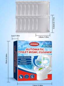 JAYSUING 12 piezas/Caja Tabletas de limpieza de inodoro mejoradas, Limpiador de tanque de inodoro con cloro, Tecnología de liberación continua para una limpieza duradera, Producto de limpieza de inodoro de uso doméstico fácil de usar - Multicolor - Ver 2