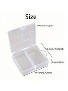 1/2pcs Transparent Battery Storage Box, Can Hold 24pcs AA Or 24pcs AAA Batteries, Back To School