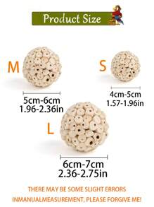 1 pieza Pelota de paja de mar para morder del loro, juguete para afilar el pico, apropiado para loros, cacatúas, guacamayos, agapornis, periquitos, canarios y otras aves pequeñas, suministros de aves inteligentes, juguete para loros, suministros para aves, pelota de enriquecimiento para la cacatúa