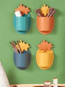 No-Drill Wall-Mounted Strawberry Storage Rack, Cute PP Simple Storage Rack, Hollow Bathroom Makeup Brush Storage Rack, Suitable For Bedrooms, Kitchens, Living Rooms And Various Occasions, Holiday Gifts.