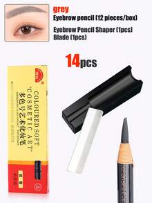 3-In-1 Eyebrow Shaper Set - Eyebrow Pencil, Pencil Sharpener With Blades, Eyebrow Groomer; Compact And