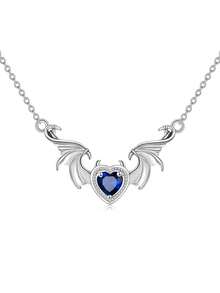 1入組時尚創意龐克925純銀蝙蝠吊墜項鍊,合適的適合女士,萬聖節&假日派對禮品