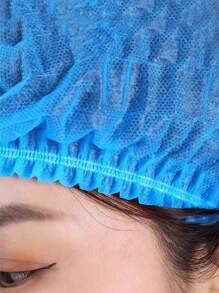 100pcs/50pcs Thick Disposable Hats, Kitchen Oil Fume And Hair Proof Food Caps, Shower Caps, Beauty Salon Specific Breathable Headgear, Disposable Hats, Work Caps, Kitchen Chef Catering Hats, Dust-Proof Headgear, Food Mesh Caps, Non-Woven Sanitary Headgear, Suitable For Dust-Free Workshops, Laboratories, Beauty Salons, Food Processing, Electronics Industry, Cleaning Work, Industrial Operations, Nail Art And Other Places