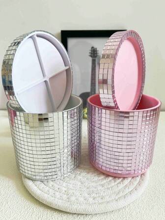 New Mosaic Disco Ball Decorative Planter With Stand, Reflective Shiny Disco Ball Glass Planter, For Bedroom, Kitchen, Office, Home Decor - Suitable For Indoor And Outdoor Use