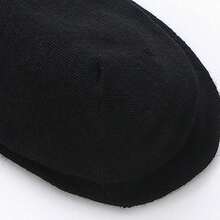 1 par de calcetines hasta la mitad de la pantorrilla de unicolor con bordado de flores y diseño calado para mujer - Negro - Ver 8