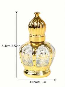 1 szt. Luksusowa złota szklana butelka z kulką - miniaturowa butelka na olejki eteryczne z pokrywką do podróży i próbek, bezzapachowa, do aromaterapii, relaksujący kosmetyk do pielęgnacji skóry, balsam podróżny