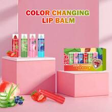 MISS FACTORX 8pcs/Box Color-Changing Lip Balm Set, 4 Flavors, Long-Lasting Waterproof Non-Transfer Formula, Moisturizing Glossy Lip Color, Great Mother's Day & Women's Festival Gift