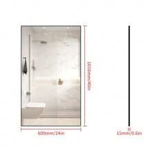 BEAUTME Bathroom Wall Mirror, Multiple Sizes Available, Black Bathroom Mirror, Aluminum Frame & Right Angle Rectangular Mirror, Vanity Mirror For Bathroom, Decorative Wall Mounted Mirror Horizontal/Vertical