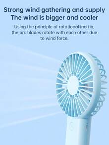 Handheld Mini USB Rechargeable Fan With Phone Holder Base, Portable Desktop Small Fan, Essential For Holidays - Blue - View 9