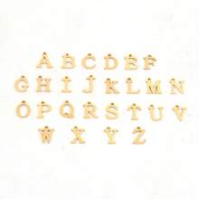 1件经典时尚水晶蝴蝶结字母项链，女士金色不锈钢唇链项链 - 金黃色 - 查看 4