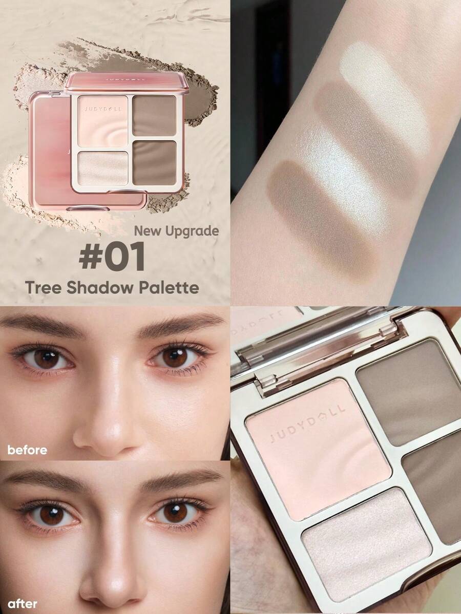 JUDYDOLL Paleta 2 en 1 de Iluminador y Contorno, 9g Paleta Mate de Iluminador y Rubor, Multifuncional, Adecuada para Principiantes, Uso Personal o Regalo, Aplicable para Fiesta, Cita, Boda, Celebración, Maquillaje Diario Natural, Maquillaje Lindo, Maquillaje Sangriento, Maquillaje para Citas y Diversas Ocasiones