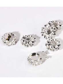 5/3/1pc Set Rhinestone Button Decoration, Removable Crystal Cuff Links Suitable For Women/Men Suit Sleeves (Buttons Included) - Multicolor - View 6