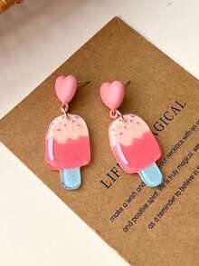 1pair Cute Ice Cream Drop Earrings For Women For Daily Decoration - Summer Ice Cream Series - View 10